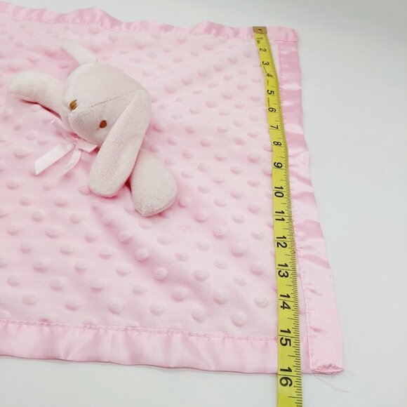Pro Goleem Bunny Rabbit Security Blanket Lovey Toy 16" Soft Pink Plush Minky - Picture 5 of 5
